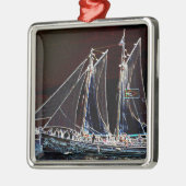 セーリングボート – 抽象芸術写真 メタルオーナメント (左)