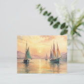 セーリングボートinサンセット ポストカード (スタンド正面)