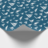 セーリングボー航海のツブルーホワイト ラッピングペーパー (角)