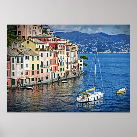 セーリングポルトフィノとリイタリアンビエラのポスター ポスター (正面)