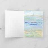 セーリングマウンテンレイクウォーターカラーハッピーバースデー カード (内部)