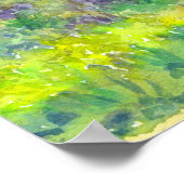 セーリングマウンテンレイクパープルウォーターカラールピネス ポスター (角)