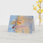 セーリングマウントデザートはメイン折り畳まれたグリーティングカード カード (黄色い花)