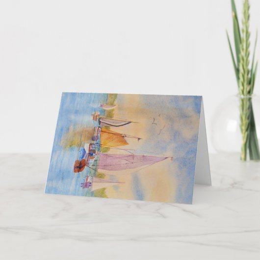 セーリングマウントデザートはメイン折り畳まれたグリーティングカード カード (正面)