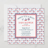 セーリングモダンボーイ航海のベビーシャワー招待状 招待状 (正面)