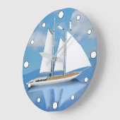 セーリングヨットオンカームウォーター ラージ壁時計 (傾斜)