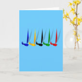 セーリングヨット愛好家ヨット帆船 カード (黄色い花)