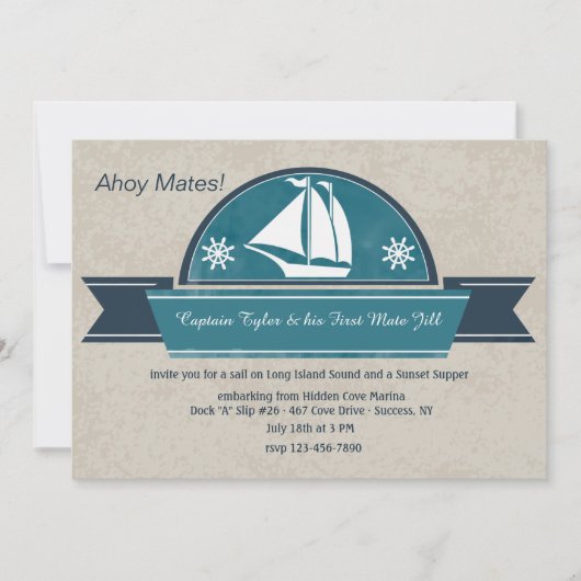 セーリングヨット招待状 招待状 (正面)