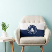 セーリングラベル付きネイビーブルーランバー枕 ランバークッション (椅子)