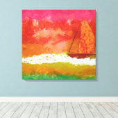 セーリングレッドスカイズ キャンバスプリント (インサイチュ (ウッドフロア))