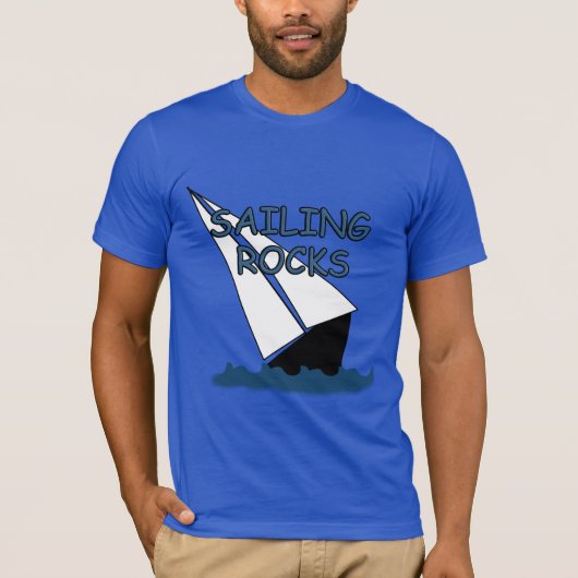 セーリングロックスおもしろい帆船Tシャツ Tシャツ (正面)