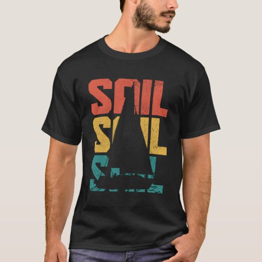 セーリングヴィンテージレトロ帆船セーラー Tシャツ (正面)
