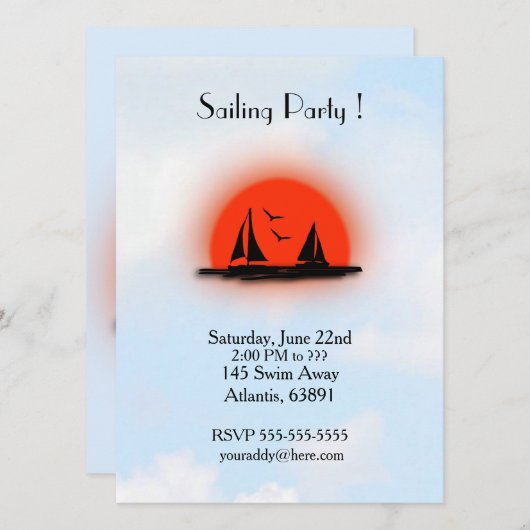 セーリング招待状 招待状 (正面/裏面)