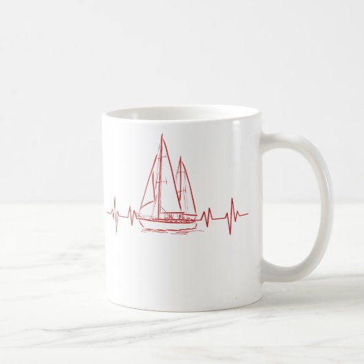 セーリング海航海のデコーが大好き コーヒーマグカップ (右)