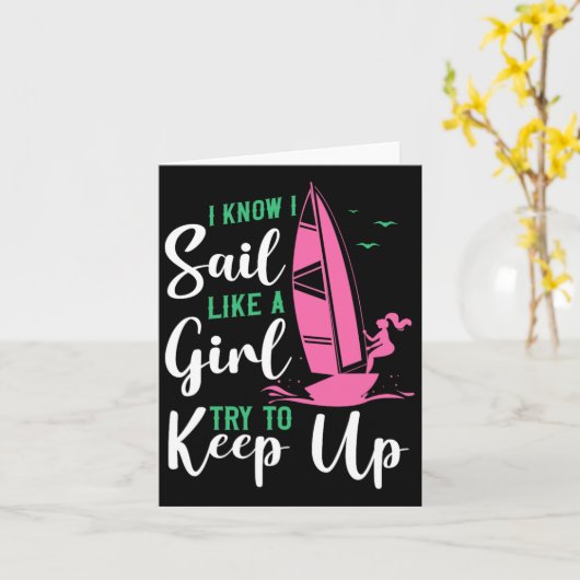 セーリング私は私が女の子のようにSを登る保ことを知っている カード (黄色い花)