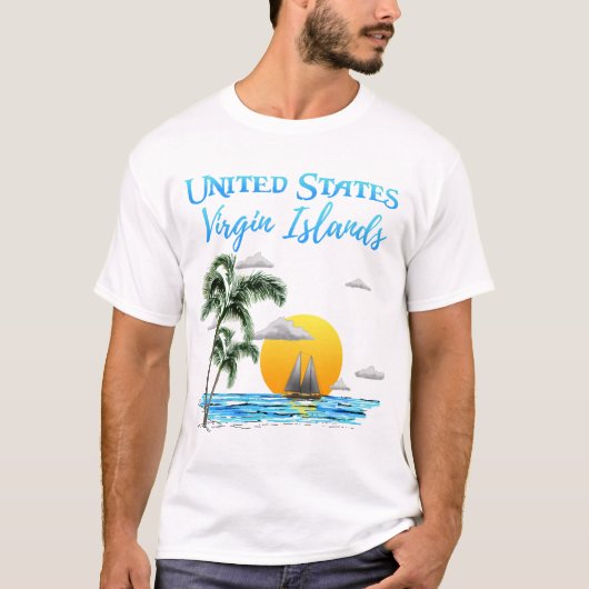 セーリング米国ヴァージン諸島 Tシャツ (正面)