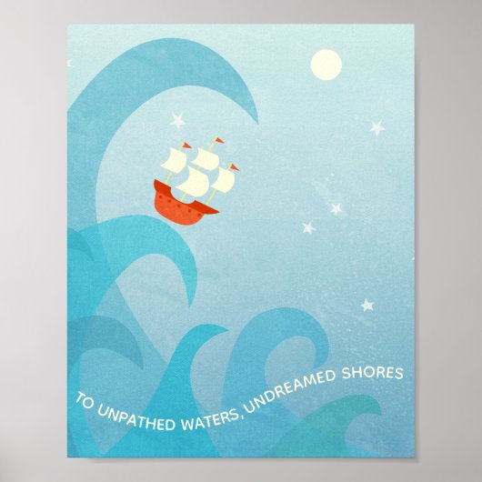 セーリング航海のシェイクスピア引用文ポスター ポスター (正面)