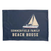 セーリング航海のファミリービーチハウスカスタムボーティング 枕カバー (正面)