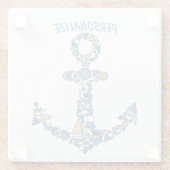 セーリング航海のボートいかり異常ライトハウス ガラスコースター (裏面)