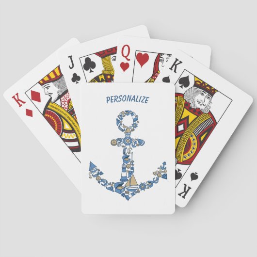 セーリング航海のボートいかり異常ライトハウス トランプ (裏面)