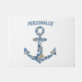 セーリング航海のボートいかり異常ライトハウス ドアマット (正面)