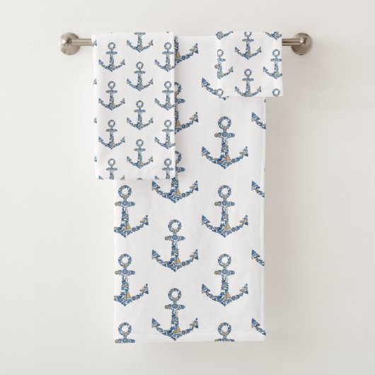 セーリング航海のボートいかり異常ライトハウス バスタオルセット (インサイチュ)