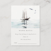 セーリング航海のヨットおむつラッフルベビーシャワー エンクロージャーカード (正面)