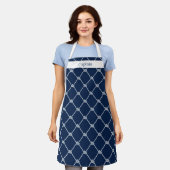 セーリング航海のロープネイビーブルー エプロン (着用した状態)