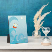 セーリング航海の引用文ブルー フォトプラーク (側面)