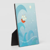 セーリング航海の引用文ブルー フォトプラーク (側面)