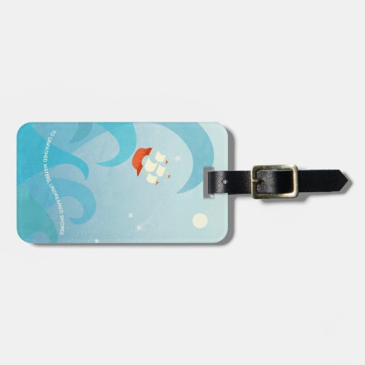 セーリング航海の引用文ボートアート名前をカスタムする ラゲッジタグ (正面横)