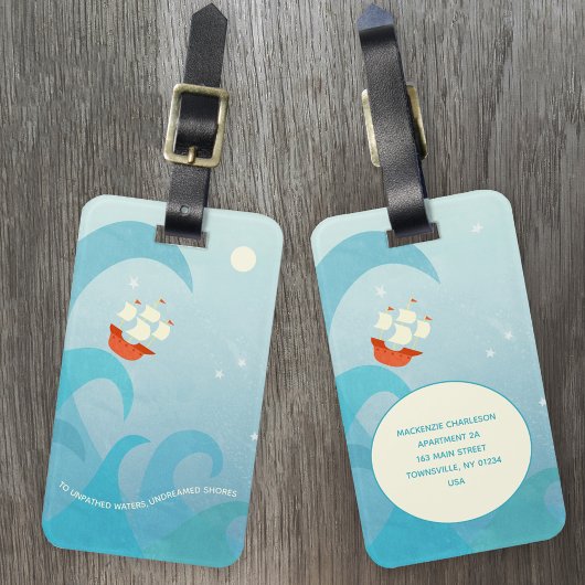 セーリング航海の引用文ボートアート名前をカスタムする ラゲッジタグ