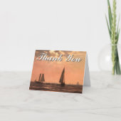 セーリング航海の船をテーマにした「ありがとう」 カード (正面)