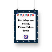 セーリング航海の誕生日パーティーのサイン ポスター