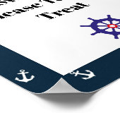 セーリング航海の誕生日パーティーのサイン ポスター (角)