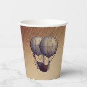 セーリング船付きスチームパンク熱気球 紙コップ (正面)