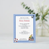 セーリング遠くに帆船ボートベビーシャワー4x5 招待状 (スタンド正面)