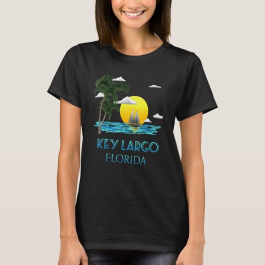 セーリング鍵ラルゴフロリダ鍵ビーチサンセット Tシャツ (正面)