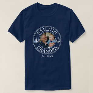 セーリング グランドパ 年代 ネイビーブルー 写真 Tシャツ