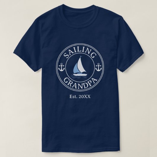 セーリング グランドパ 年代 ホワイト文字 Tシャツ (デザイン正面)