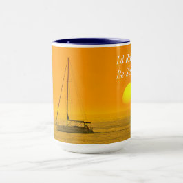 セーリング、サンセット、DIYのメッセージや名前が欲しい マグカップ