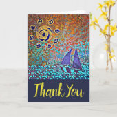 セーリング・ザ・シー・サンキューカード カード (黄色い花)