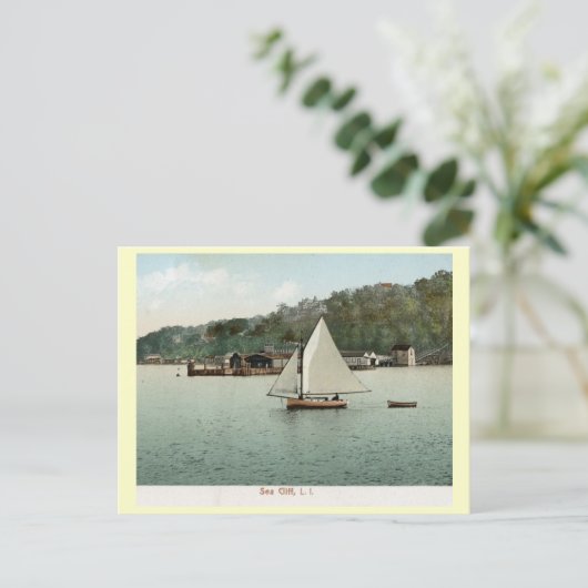セーリング、シークリフ、ロングアイランド、NY 1907ヴィンテージ ポストカード (スタンド正面)