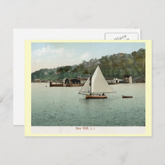 セーリング、シークリフ、ロングアイランド、NY 1907ヴィンテージ ポストカード (正面/裏面)