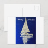 セーリング ハッピーバースデー ポストカード (正面/裏面)