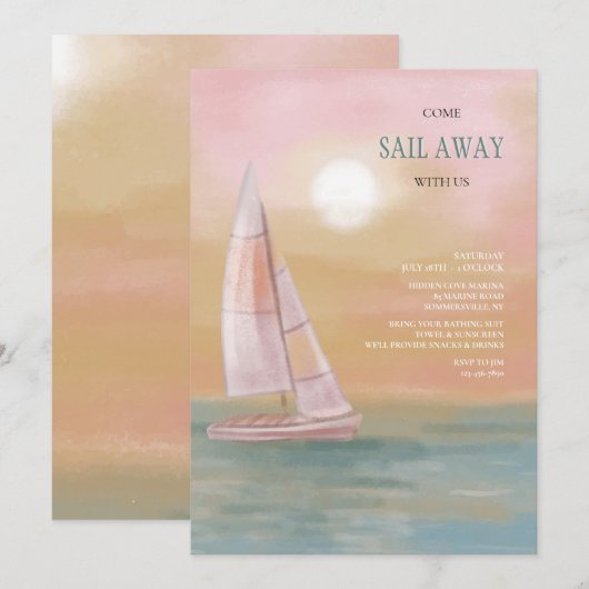 セーリング 招待状 (正面/裏面)
