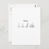 セーリング – 4つの帆船のロゴ ポストカード (正面/裏面)