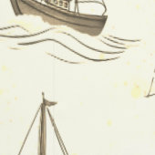 セーリーンベージュセーリングボートon海のパターン 壁紙 (縫い目)