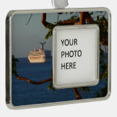 セールアット遠くにサンセットIクルーズバケーション シルバープレートフレームオーナメント (右)