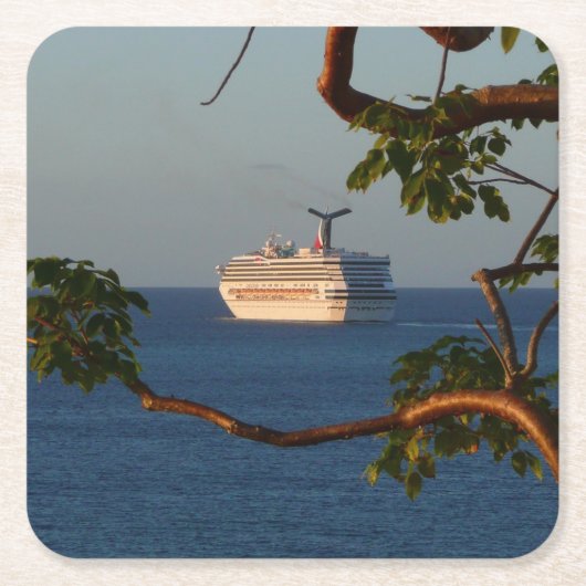 セールアット遠くにサンセットIクルーズバケーション スクエアペーパーコースター (正面)